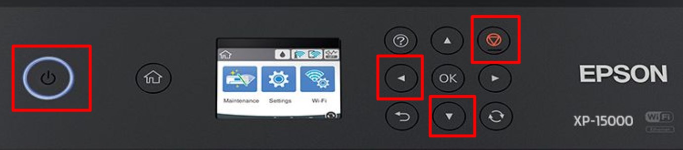 Put printer in Firmware Update Mode Epson XP-15000 chipless firmware